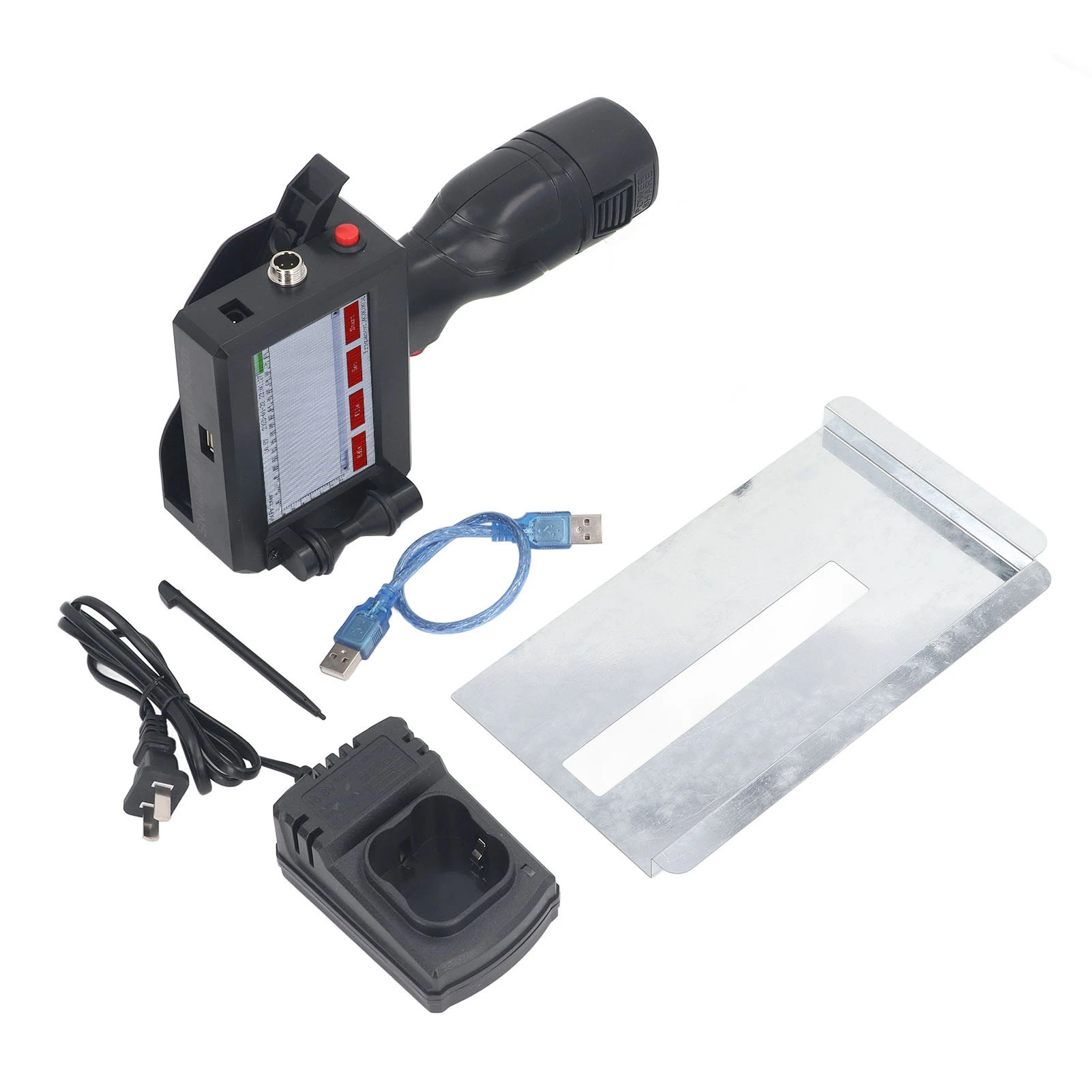 

Inkjet Printing Machine 12.7mm Printing Height Adjustable AC110‑240V Handheld Inkjet Printer for QR Barcodes Images Time