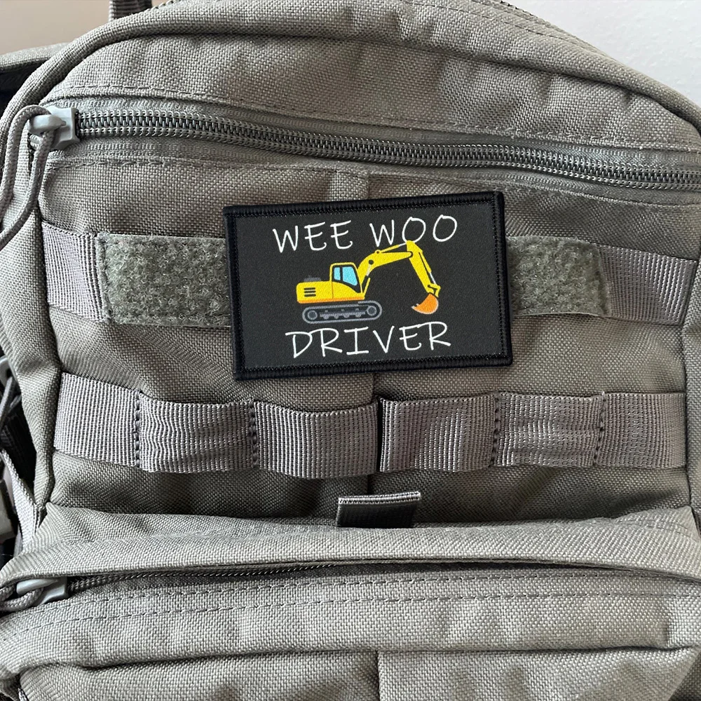 Parche táctico Wee Woo moral conductor excavadora con velcro