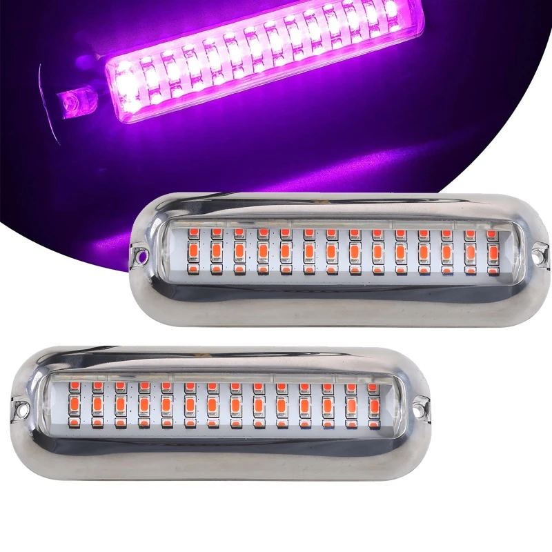 42led luzes led marinhas para barco subaquático 5.1 polegada ip68 316 montagem superfície aço inoxidável para iate caiaque