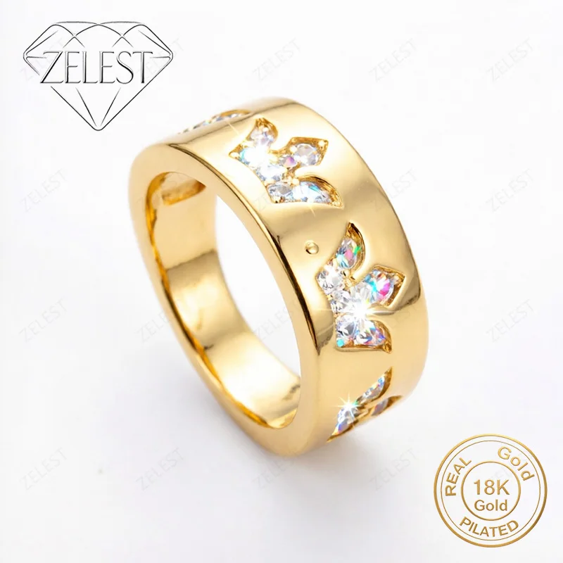 

925 Sterling Silver 18K Gold Plated Simple Glossy Wave Ring, Women's Fashion Party Accessory Gift Jewelry