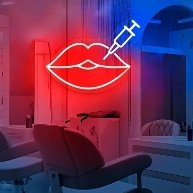 Custom Lip Fillers Neon Sign USB Powered Led Light Lip Signs Art Neon For Business Beauty Salon Wall Decor Spa Studio Decoration