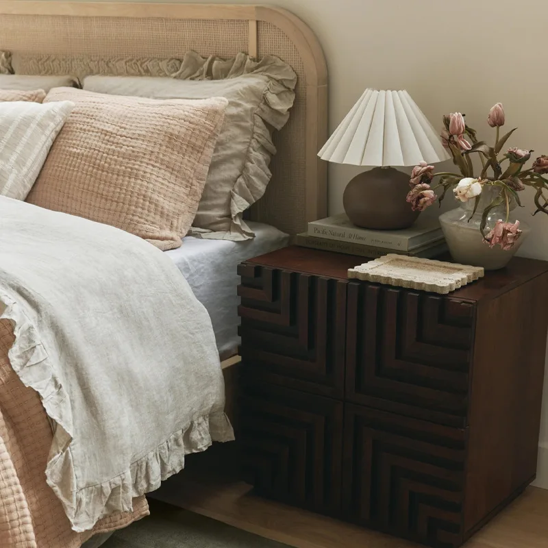 Retro solid wood bedside table creative locker high cabinet home