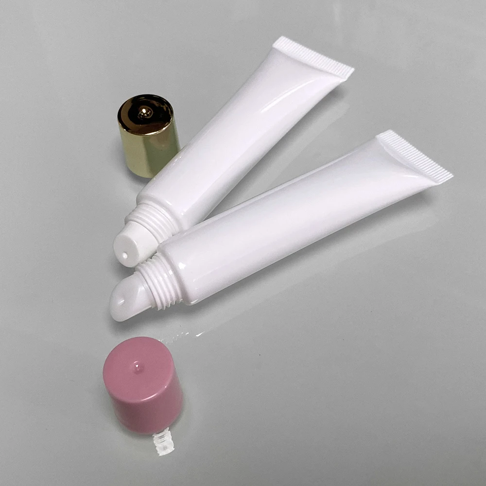 أنابيب ملمع شفاه بيضاء فارغة للنساء والفتيات ، زجاجة سفر ، قابلة لإعادة الملء ، حاوية ضغط مستحضرات تجميل ناعمة ، أداة تصنعها بنفسك ، 10: 15 ، 20: 50
