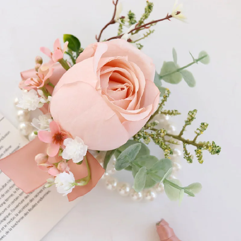 Boutonniere And Wrist Corsage Wedding Supplies Wedding Flower Art Simulation Flower Business Celebration Opening Guests 525