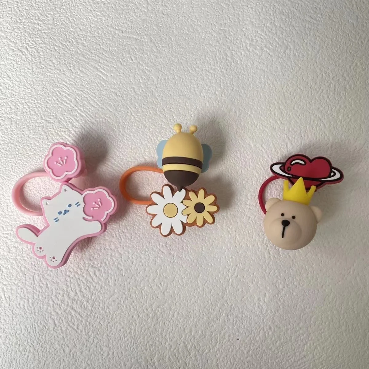 1pc Cartoon Straw Topper Silicone Straw Tip Covers Splash Proof Dustproof Caps Glass Cup Accessories