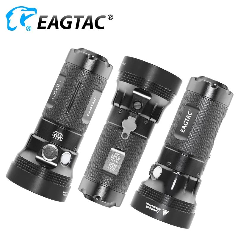 EAGTAC MX3T-C 10000 لومن 4 * SST70 SFT40 مصباح ليد جيب نوع C USB قابلة للشحن الشعلة قوة البنك وظيفة 531 متر المدمج في 18650