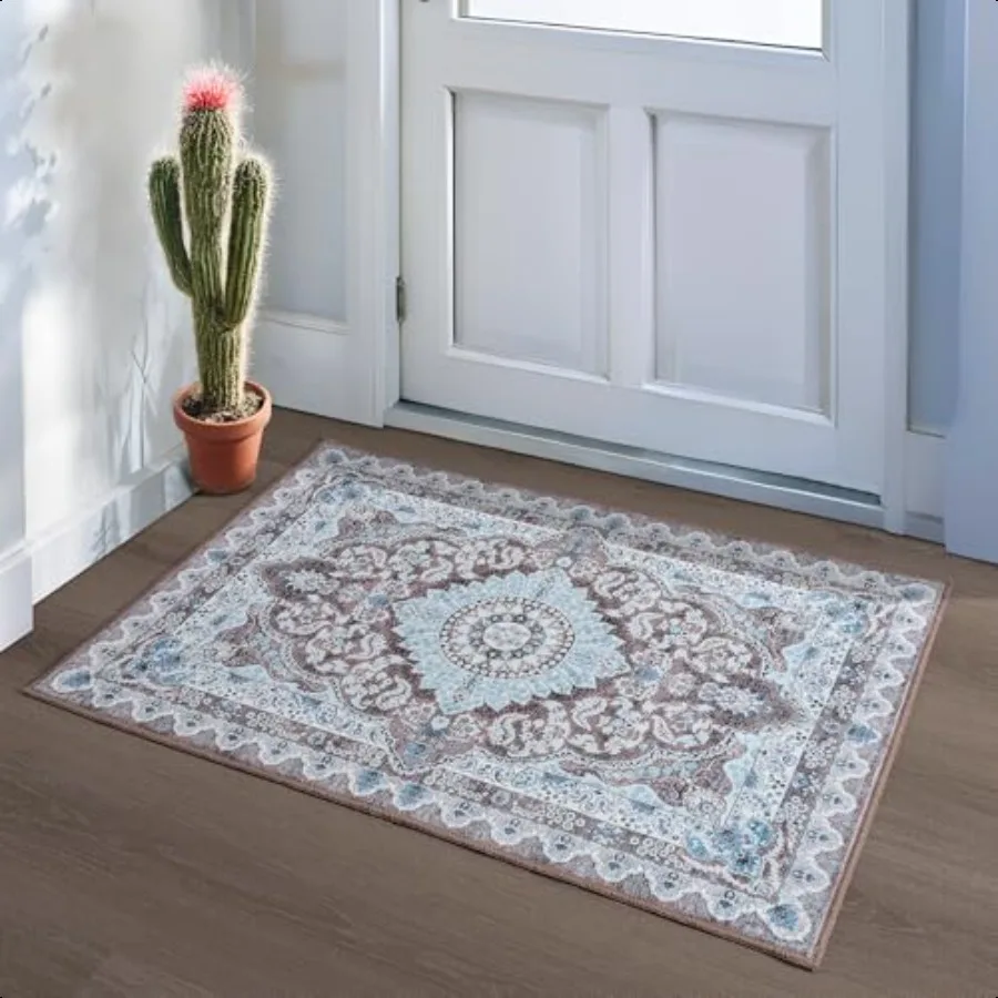 

Small Rugs for Entryway 2x3 Feet NonSlip Doormat Indoor Entrance Washable Area Rug Low Pile Throw Rugs for Entryway Bedroom Ki