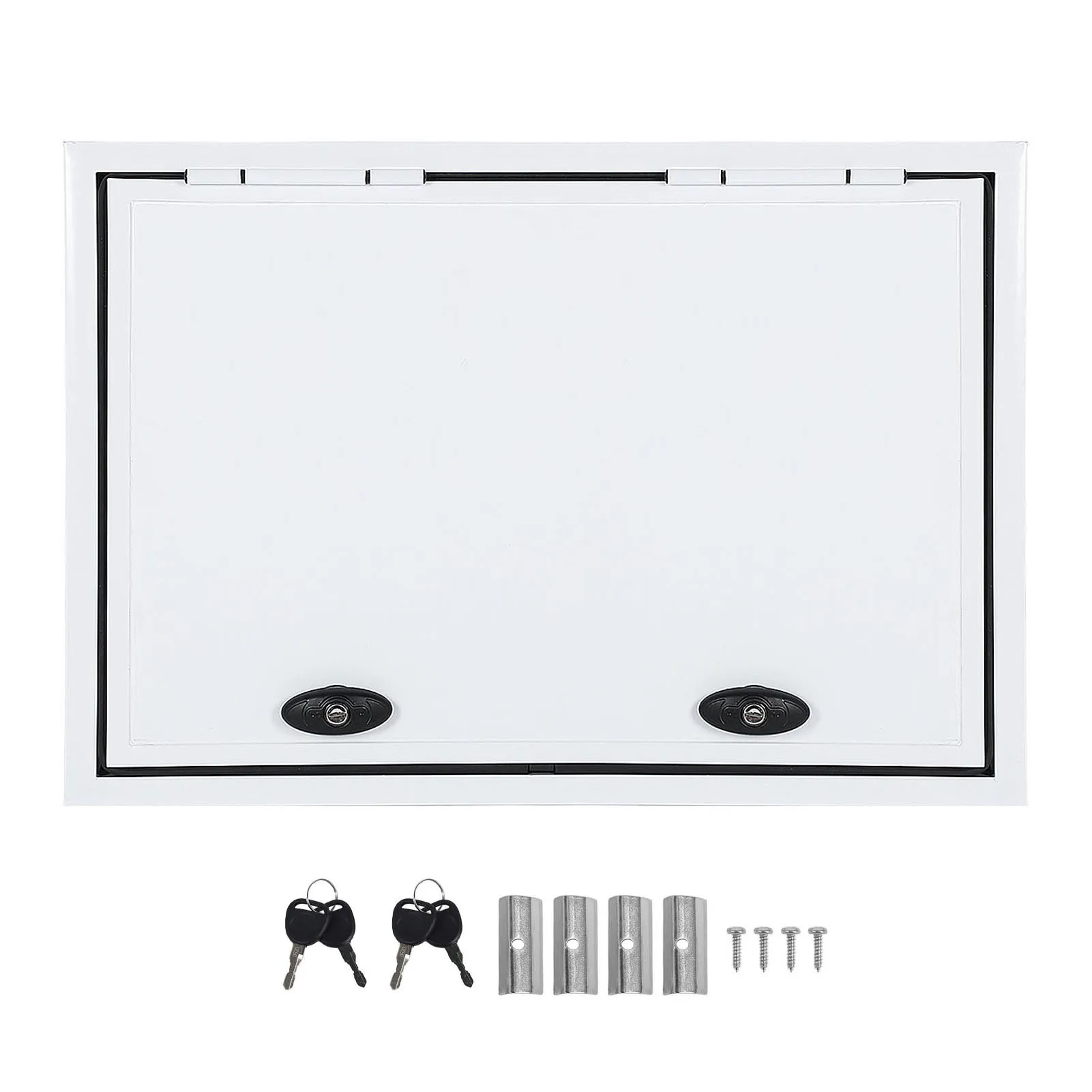 Puerta de compartimento de almacenamiento RV, puerta cuadrada de alta resistencia con barra de soporte Dual y cerradura de seguridad para caravana, remolque y autocaravana, 28x16 pulgadas