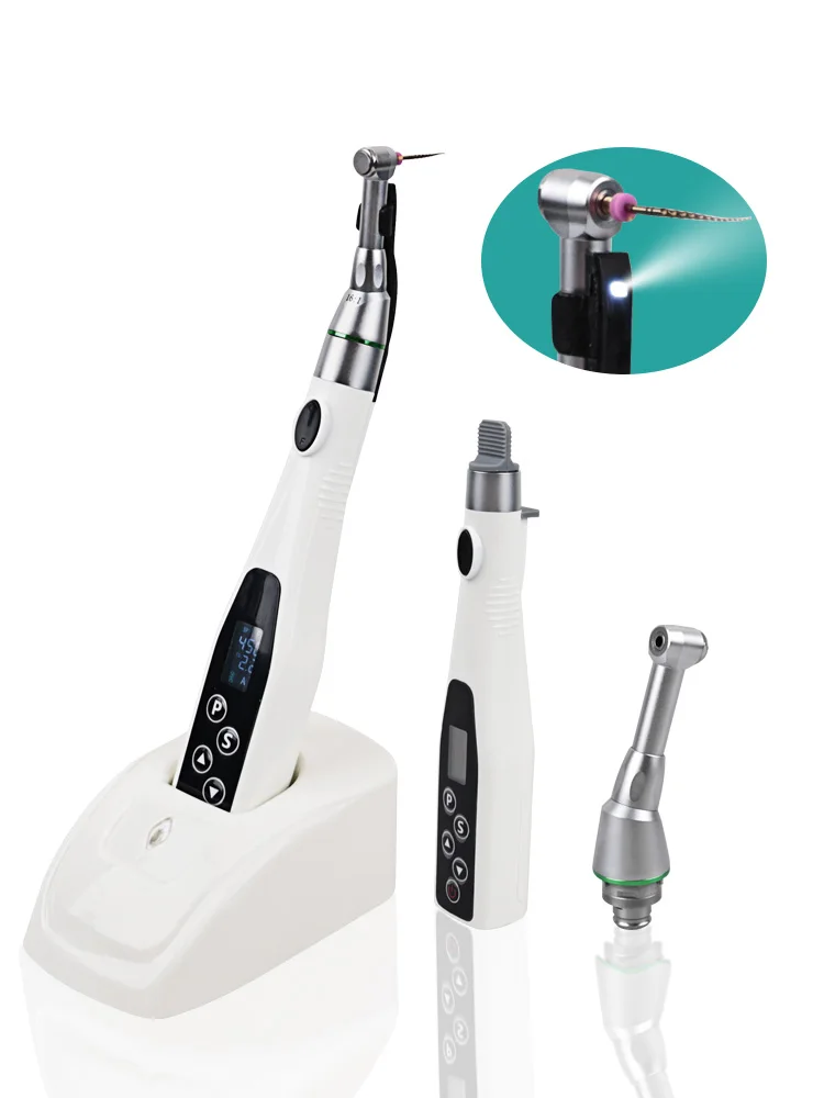 Drahtloser Dental-LED-Endomotor mit Mini 16:1 Winkelstück für endodontische Behandlung, Wurzelkanaltherapie-Instrument, Zahnmedizin-Werkzeuge