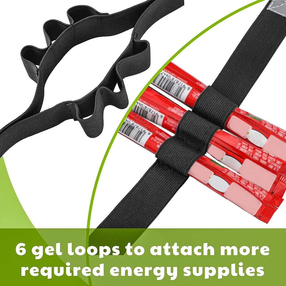 حزام رقم سباق الماراثون مع 6 حلقات حزام خصر للجري في الهواء الطلق حزام سباق الترياتلون لتشغيل الدراجات الماراثون