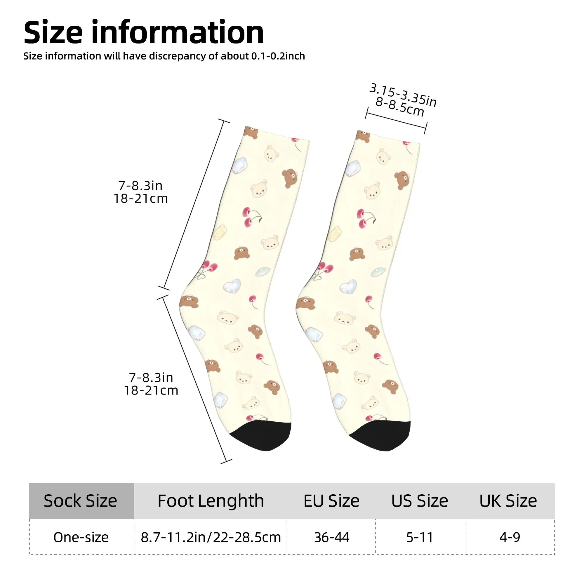 Happy Funny Men's Socks Casual Rilakkuma Cartoon Sock Polyester  Sport Women's Socks Spring Summer Autumn Winter