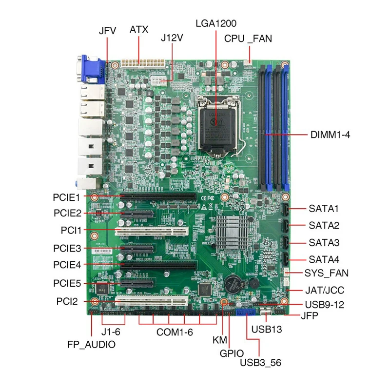 

EIP EAMB-1501 Industrial Control Motherboard with 7 Ethernet Ports ATX Industrial Large Motherboard and Visual Server Motherboar
