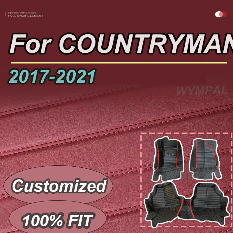 

LUXURY Custom Car Floor Mats for MINI COUNTRYMAN F60 5 Seat 2017-2021 Year Eco-friendly Leather Car Accessories Interior Details