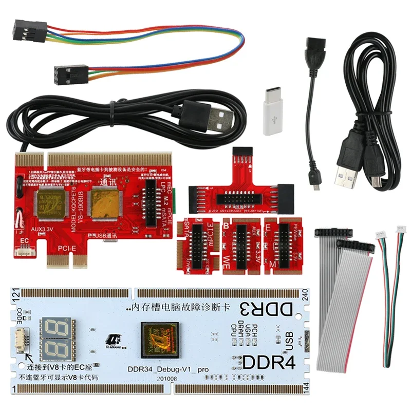 Nowy wielofunkcyjny Laptop i pulpit PC KQCPET6 V8 uniwersalna karta testowa do testowania diagnostycznego obsługa debugowania LPC,PCI,PCI-E, minipci-e, EC