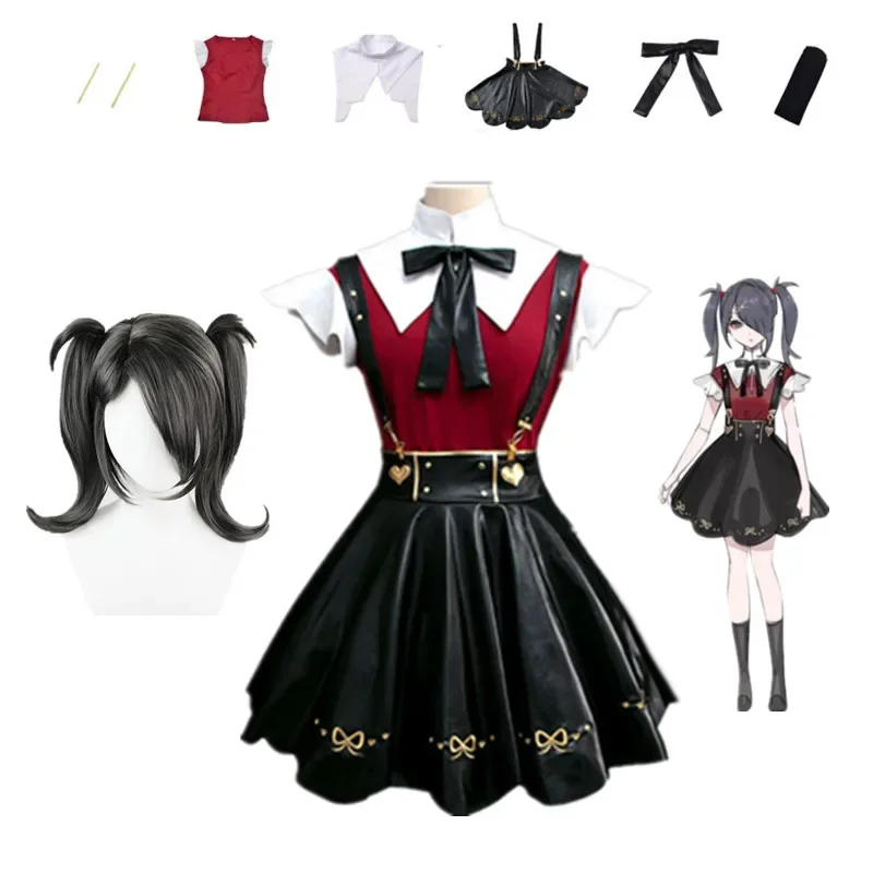 

Needy Girl Overdose Cosplay Dress Set Game Needy Girl Overdose Costume Black Skirt Set KAngel Cosplay Wigs Party Uniforms Set