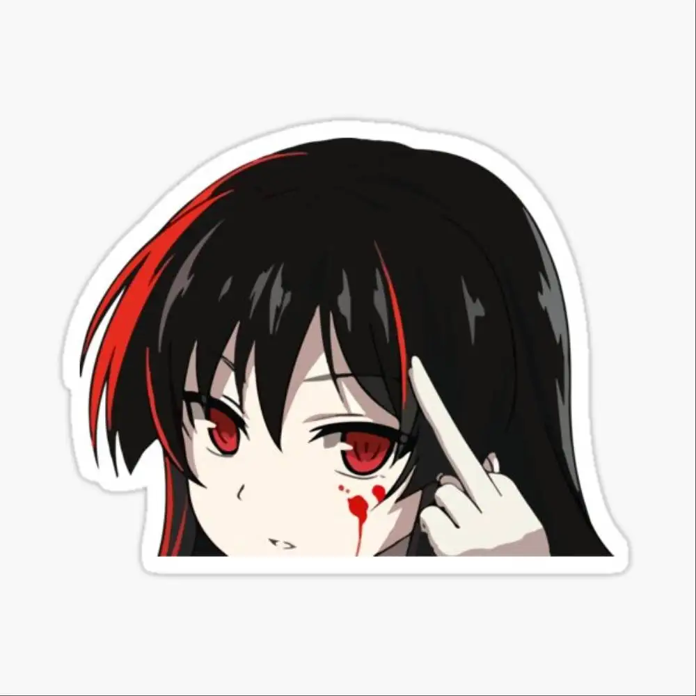 Akame Middle Finger Peeker Waterproof Stickers For Decorating Car Windows Motorcycles And Computers.