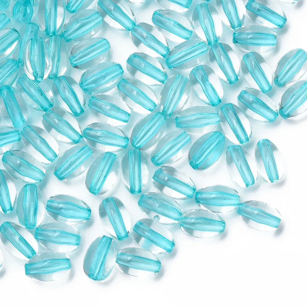 

500g Transparent Acrylic Beads Oval Dark Turquoise 9.5x6mm Hole: 1.5mm about 2000pcs/500g