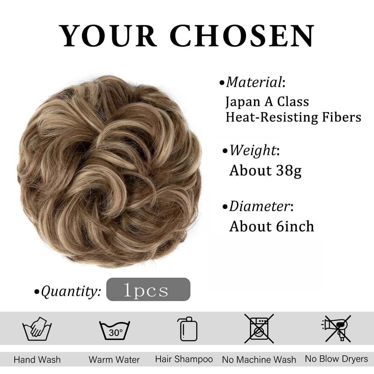 Messy Hair Bun Hair Pieces Wavy Curly Synthetic Updo Fake Scrunchies Ponytail Extension for Women Messy Hair Bun Hair Pieces