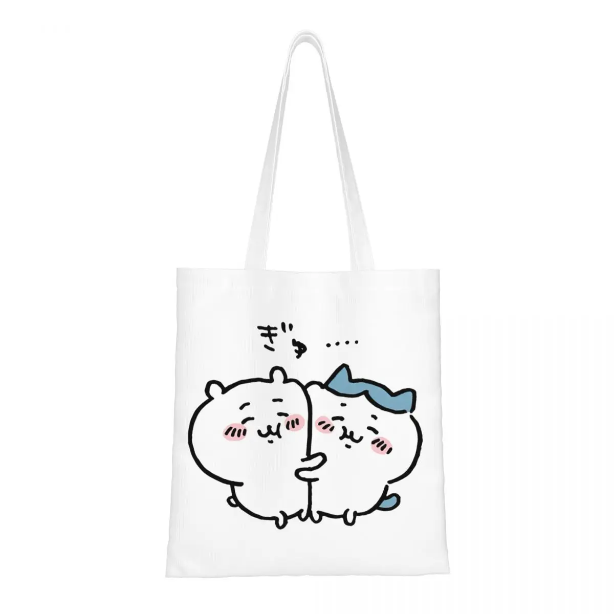 

Chiikawa Catoon Tote Bags Women Handbag Canvas Student Shoulder Bag Reusable Grocery Bag