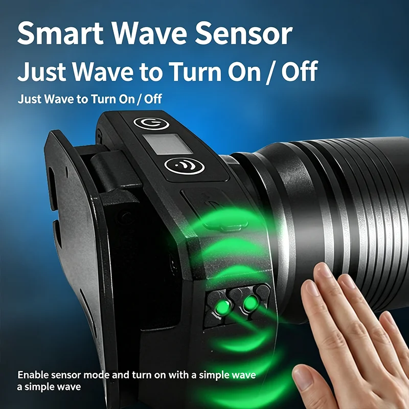 Three light source light adjustable aluminum alloy mechanical telescopic zoom adjustable wave sensing waterproof headlight