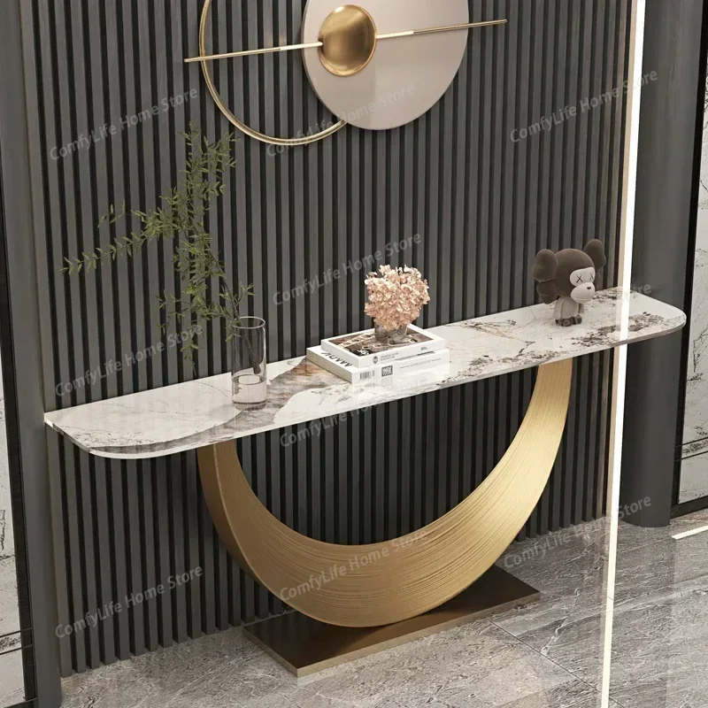

Nordic Modern Console Table Midcentry Metal Lobby Entrance Console Table Luxury Hallway Tisch Wohnzimer Living Room Furniture