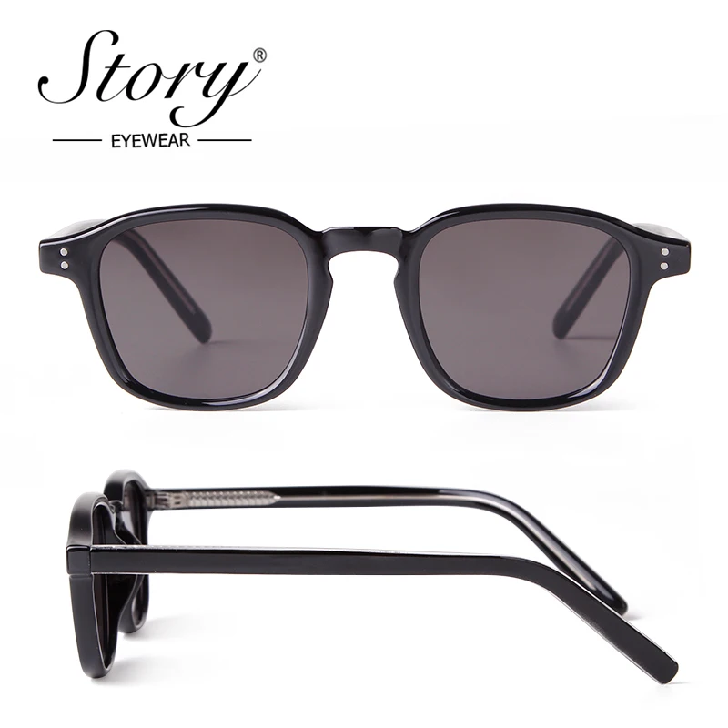 STORY Classic Vintage Rivet Tr90 Frame Square Sunglasses Women Men Fashion CP Inner Arms Retro Tortoiseshell Sun Glasses S28003