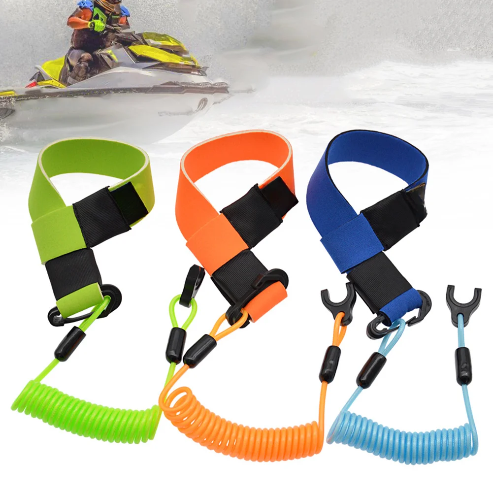 Cuerda de emergencia para motor de embarcación, moto acuática y fueraborda, con interruptor de apagado y muelle, con hebilla