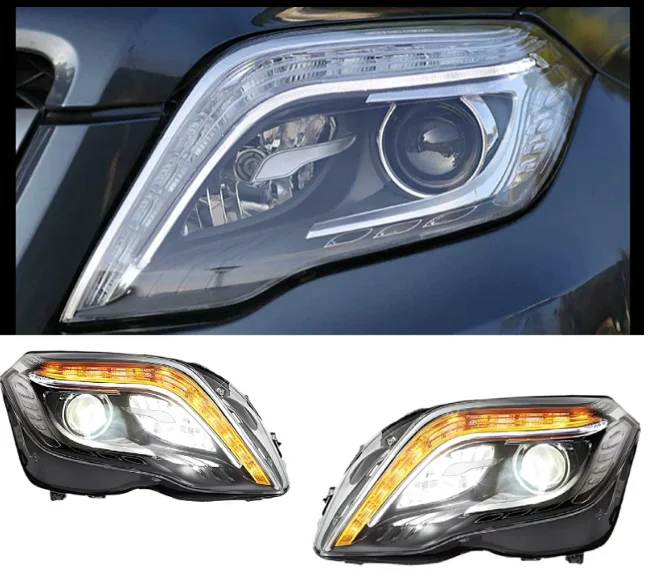 عدسة مزدوجة مساعدة عالية شعاع النهار بدوره إشارة W204 لمرسيدس بنز GLK280 GLK300 GLK260 GLK200 مجموعة مصابيح أمامية #4