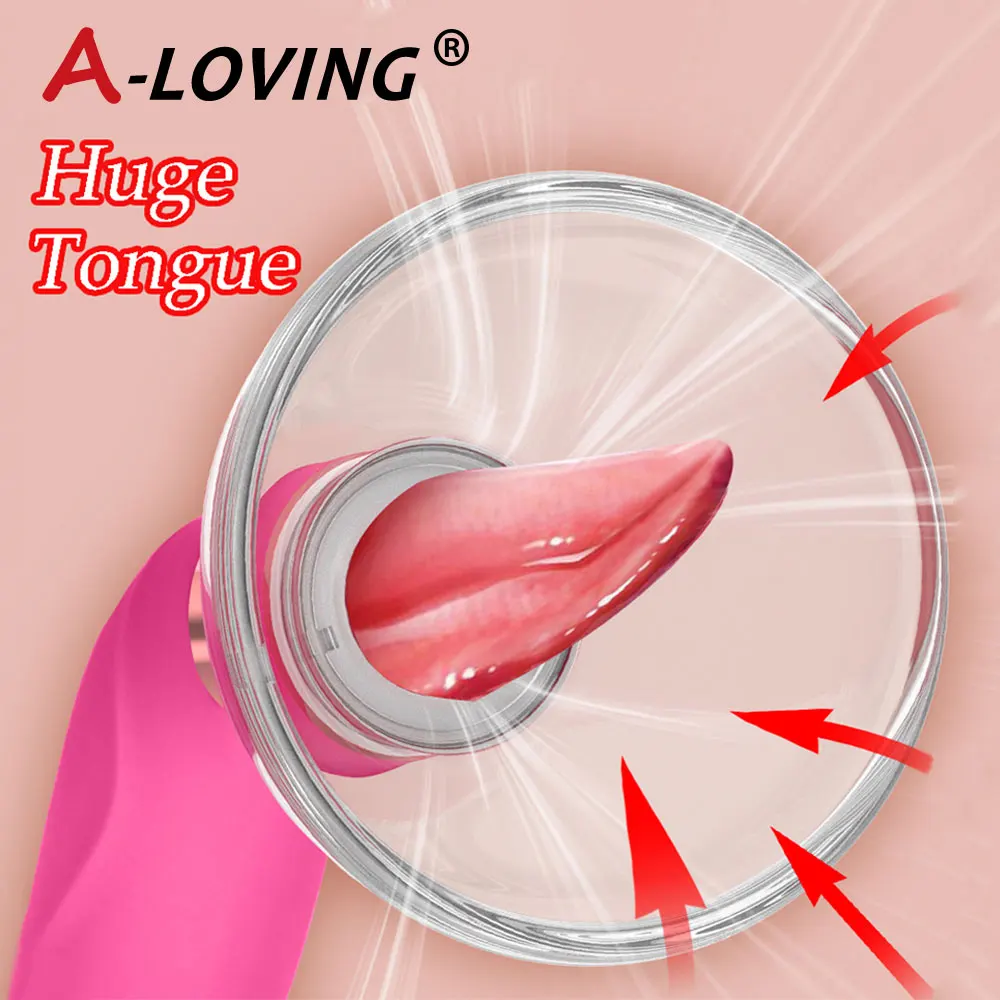 Tongue Licking Vibrator Nipple Sucker Clitoris Stimulator Labia Breast Inhale Enlarge Massage Vacuum Cup Pump Sex Toys for Women