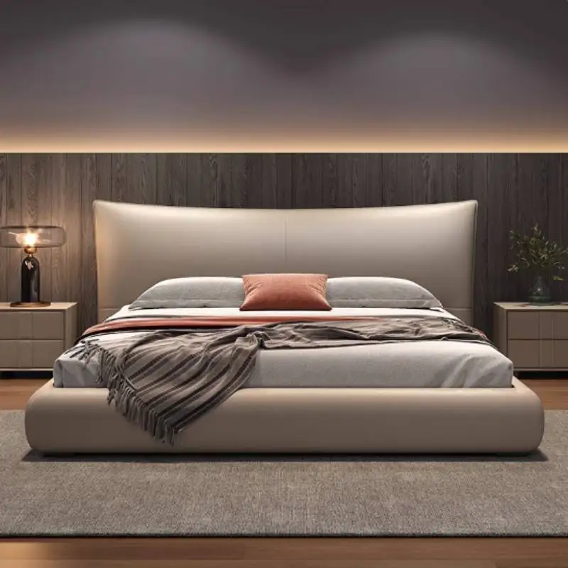 

Heavy Wood Double Bed Mattress Cheap Design Luxury Frame Double Bed Storage Modern High Cama Matrimonial Bedroom Furniture Set