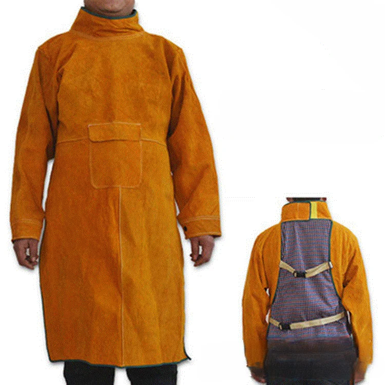 Customizable Logo Apron Cowhide Electric Welding Reverse Dressing Welder's Work Clothes Fire-resistant Flame-retardant