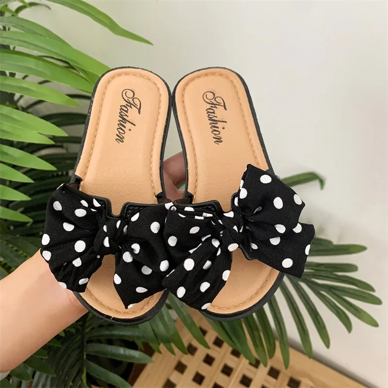 Children Slippers Summer Girl Shoes Fashion Bow Princess Sandals Soft Bottom Casual Kids Flip Flops New Lightweight Comfortable