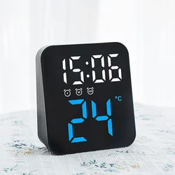 LED Digital Alarm Clock with Temperature & Display, LED Night Light, Voice Control, Adjustable Brightness, Auto Night