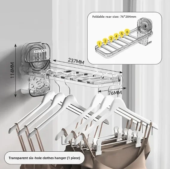 Perforation-free Home Folding Storage Travel Drying Rack Wall Hanging Suction Cup Folding Corrugated Drying Rack