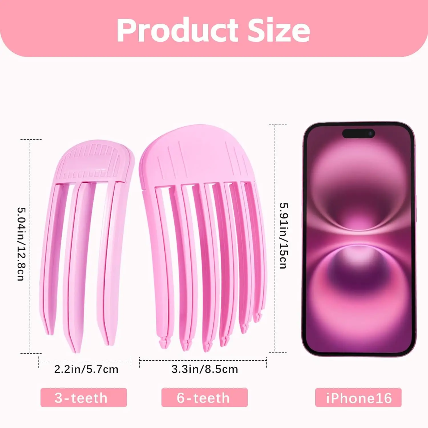 2PCS Hair Volume Clip สําหรับ Fluffy Bangs,ง่ายมงกุฎ Volume หวีสําหรับผู้หญิง,volumizing คลิปผม Instant No-Trace รากผม