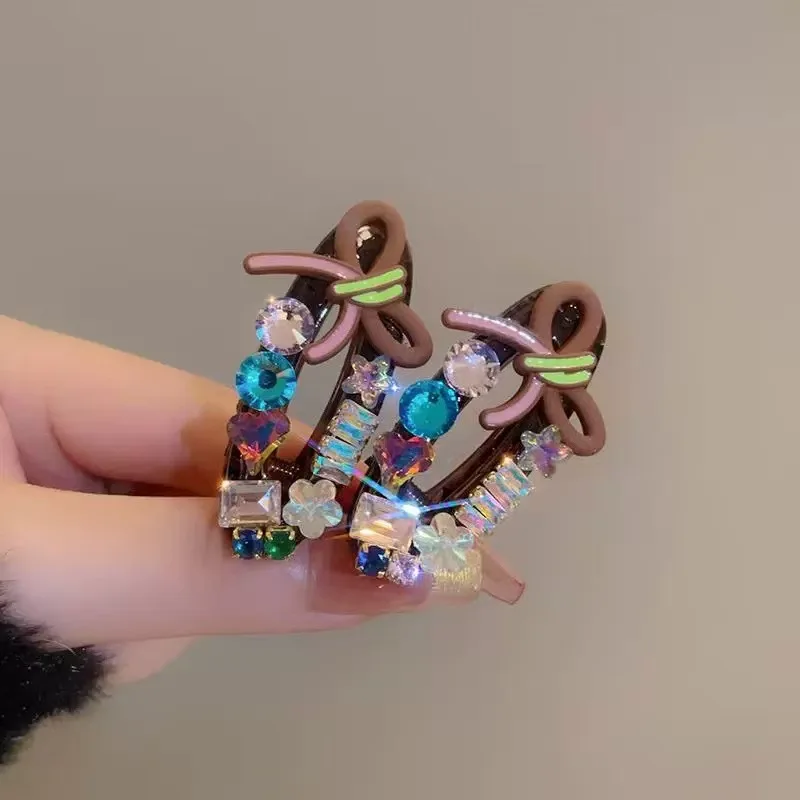 

Women's Hair Clip New Korean Rhinestone Headwear High-quality Luxury Brand Hair Accessory Shiny Dopamine Sweet Kawaii BB Clip