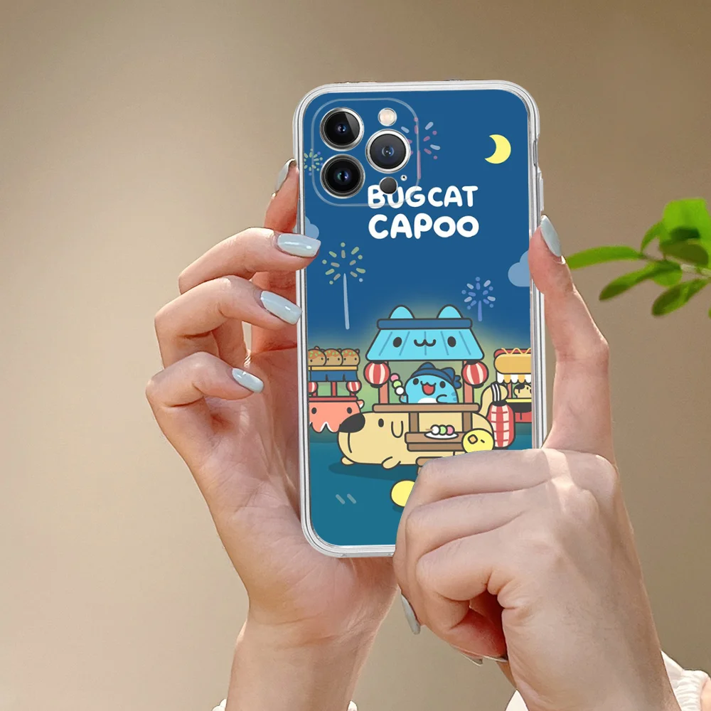 Bugcat Capoo cartoon Phone Case For iPhone 15 14 11 12 13 Mini Pro XS Max Cover 6 7 8 Plus X XR SE 2020 Funda Shell