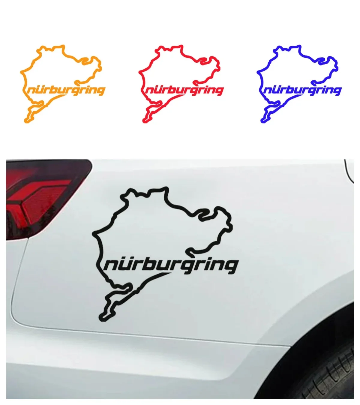 Nürburgring Road Racing Fashion Car Stickers Waterproof PVC Vinyl Decals For Bumper Motorcycle Helmet Scratch Cover Wholesale