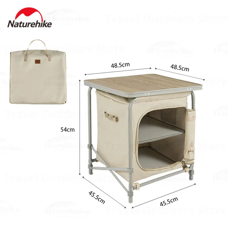 

Naturehike 100L Sundry Storage Table Folding Shelf Bracket Three-Layer Locker 600D Oxford Cloth Outdoor Portable Picnic Cabinet