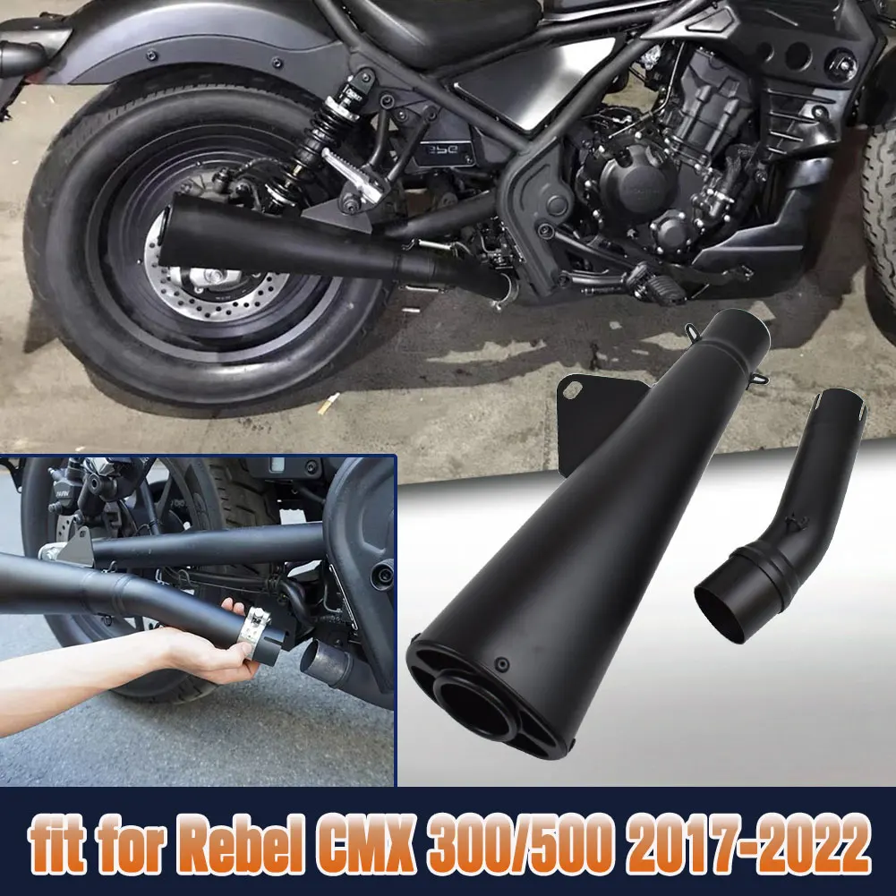 

Для CM500 CMX500 выхлопная труба глушителя для Honda Rebel CMX CM500 2017-2024, модифицированная средняя труба, аксессуары для мотоциклов из нержавеющей стали