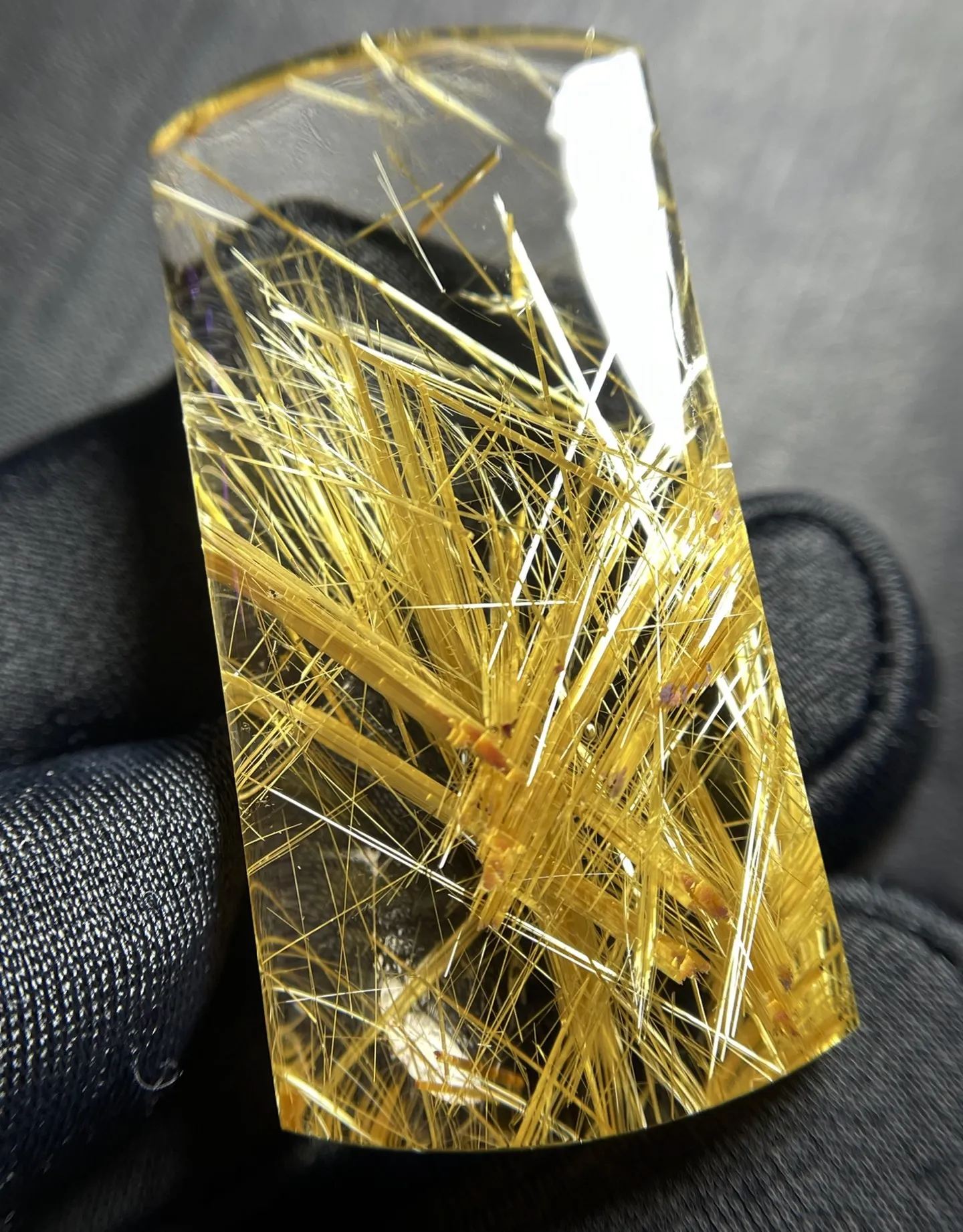 Natural Gold Rutilated Quartz Pendant Rectangle Rutilated Quartz Jewelry 41.2*20*10mm Flower Sun Men Women Brazil AAAAAAA