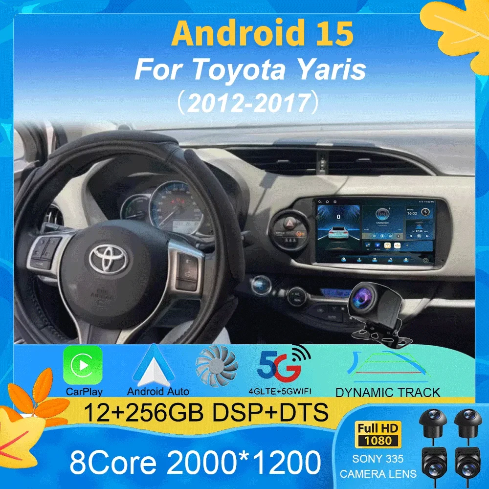 

Car Radio For Toyota Yaris LHD RHD 2012-2017 Multimedia Stereo Video Player Android 15 BT DSP Auto Carplay GPS Navigation