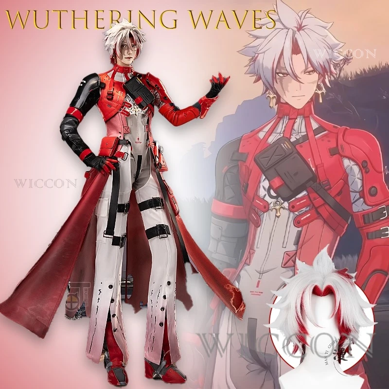 

Полный костюм для косплея Wuthering Waves, шрам, аниме, боевой наряд, мужской костюм на Хэллоуин, Рождество