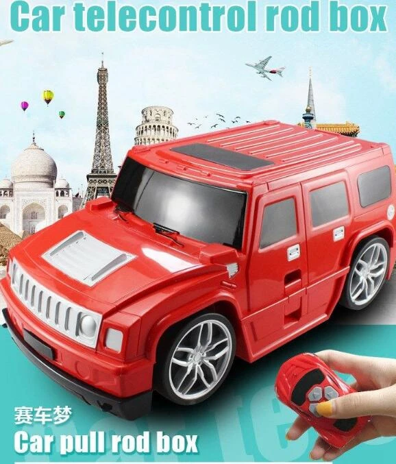 Kids Remote Control Suitcase Car style Travel Trolley Luggage Suitcase for boys carry on suitcase kids  Rolling luggage suitcase