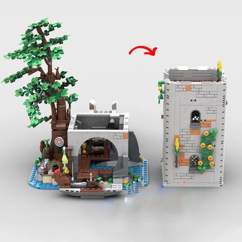 Set di giocattoli per assemblaggio di blocchi MOC: la serie Il Piccolo Castello nella Foresta, regali creativi modello 1.305