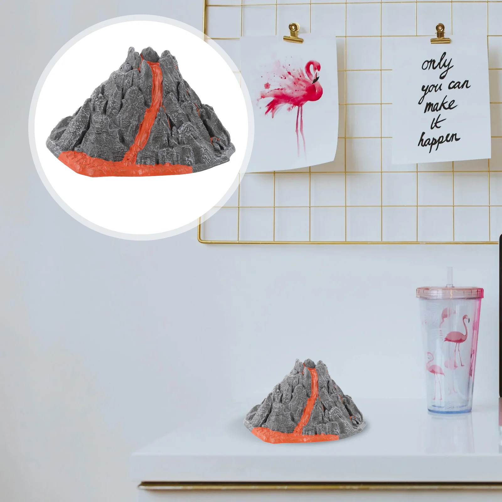 Modelo de volcán estático, juguete, adorno en aerosol, micro erupción, paisaje de Pvc, decoración de juguete para niños