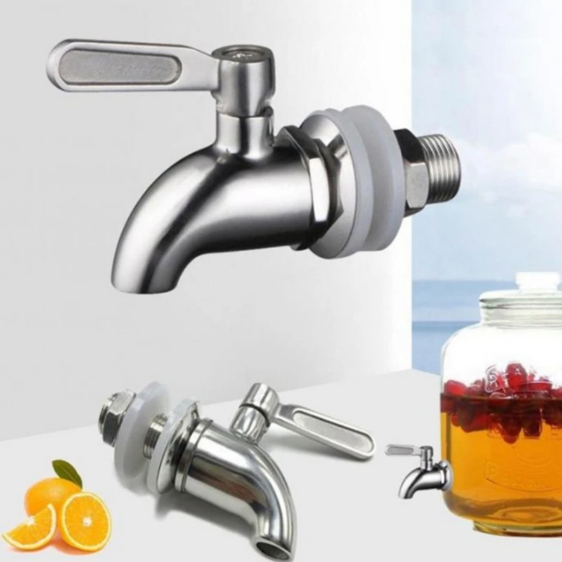 Spigot for Beverage Dispenser Stainless Steel Metal Spigot Dispenser Jar Juice Cold Drink Wine Beer Replacement Faucet Dropship