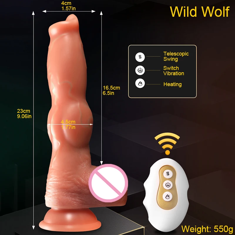 Realistic Dildo Animal Wolf Dog Big Penis Vibrator Electric Telescopic Swing Adults Pussy Sex Toys For Woman Vagina Orgasm Dick