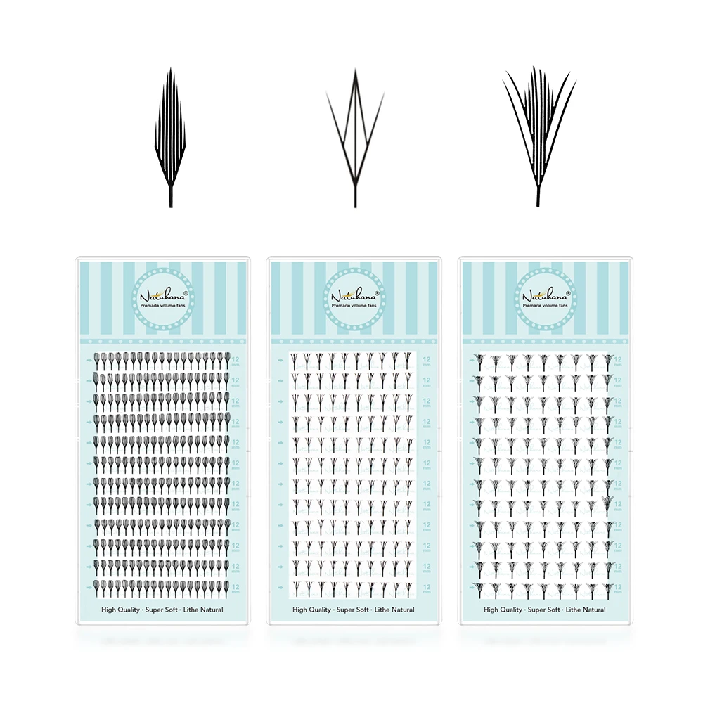 NATUHANA Comic Spire Lash Extensions 자연 소프트 만화 가짜 속눈썹 자동 꽃 Premade 팬 속눈썹 메이크업 도구