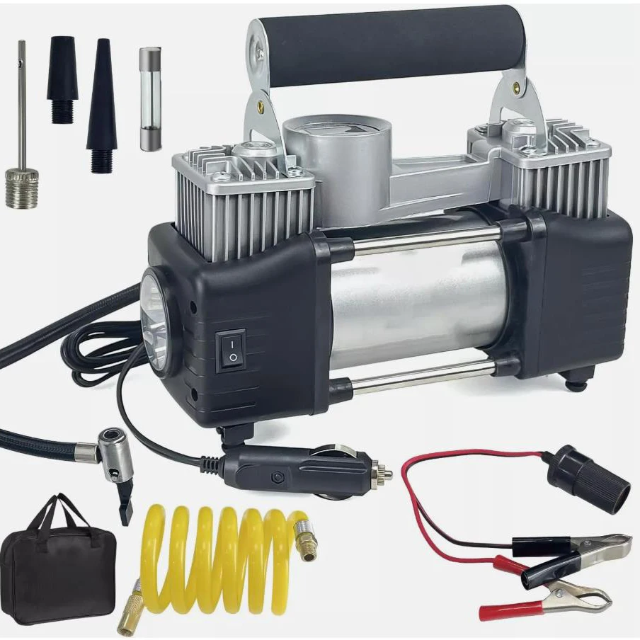 AliExpress NONE 1Set NEW 12V 150PSI Electric Car Tyre Inflator Pump Quality Car Portable Air Compressor Pump For Car Motorcycle Bicycle Balls